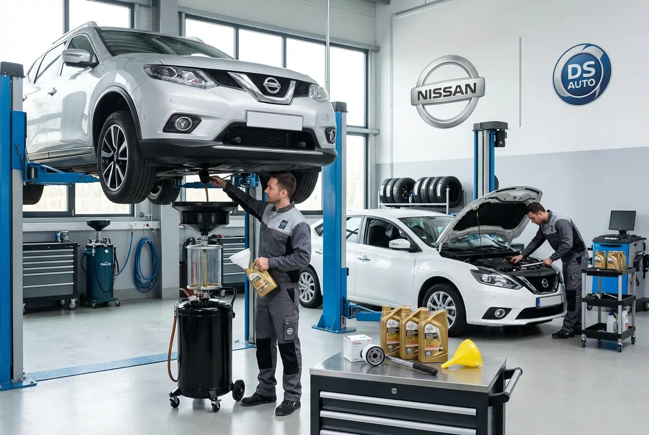 Замена масла в двигателе Nissan в автосервисе в Жуковском
